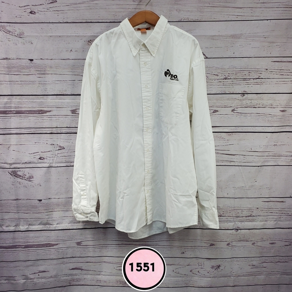 xl corner stone men white long sleeve button shirt ( 5 for $20 )